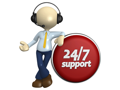 Support service 24 heures sur 24, 7 jours sur 7